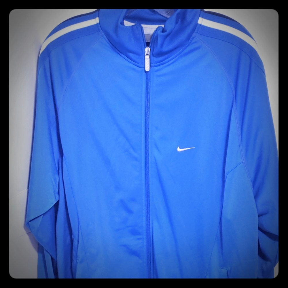 Nike mens blue & gray sweat jacket Sz large LQQK